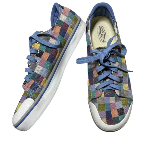 Keen Elsa III 10.5 Women's Colorful Plaid Patchwork Low Top Canvas Sneakers - Picture 1 of 8